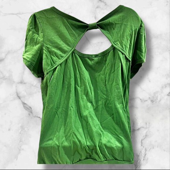 Beverly Hills Polo Club Green Women's Top Keyhole Back Short Sleeve Size 1X - Picture 14 of 14